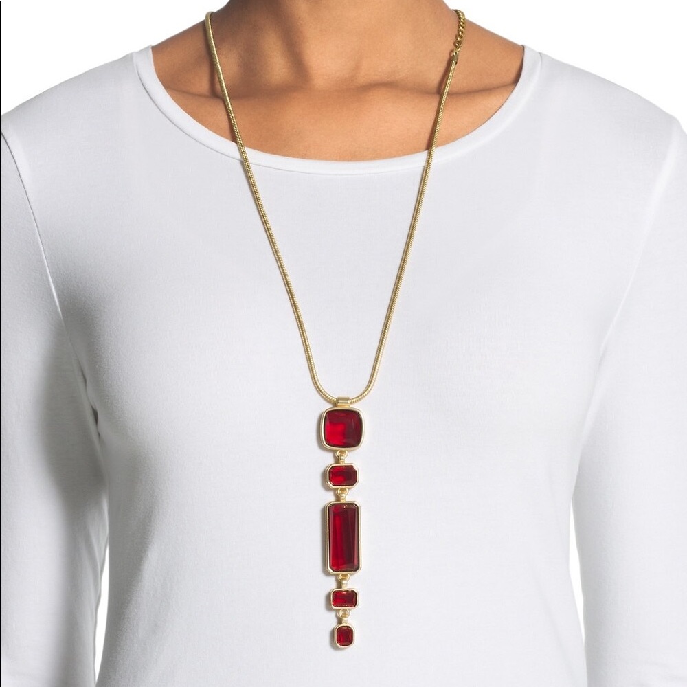 Chicos Briley Red Pendant Necklace